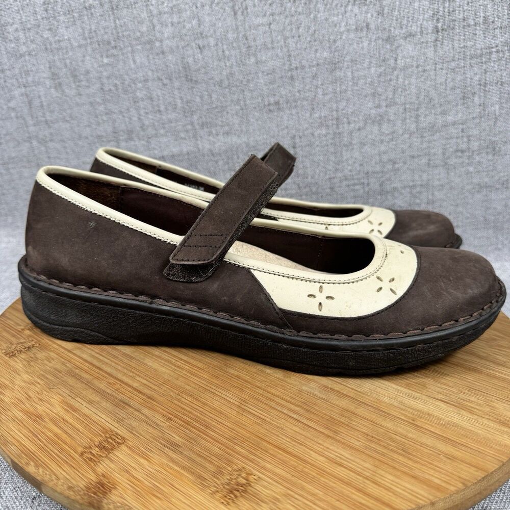 Drew Mary Jane Shoes Women's 11 M Brtan Slip On Leather Adjustable